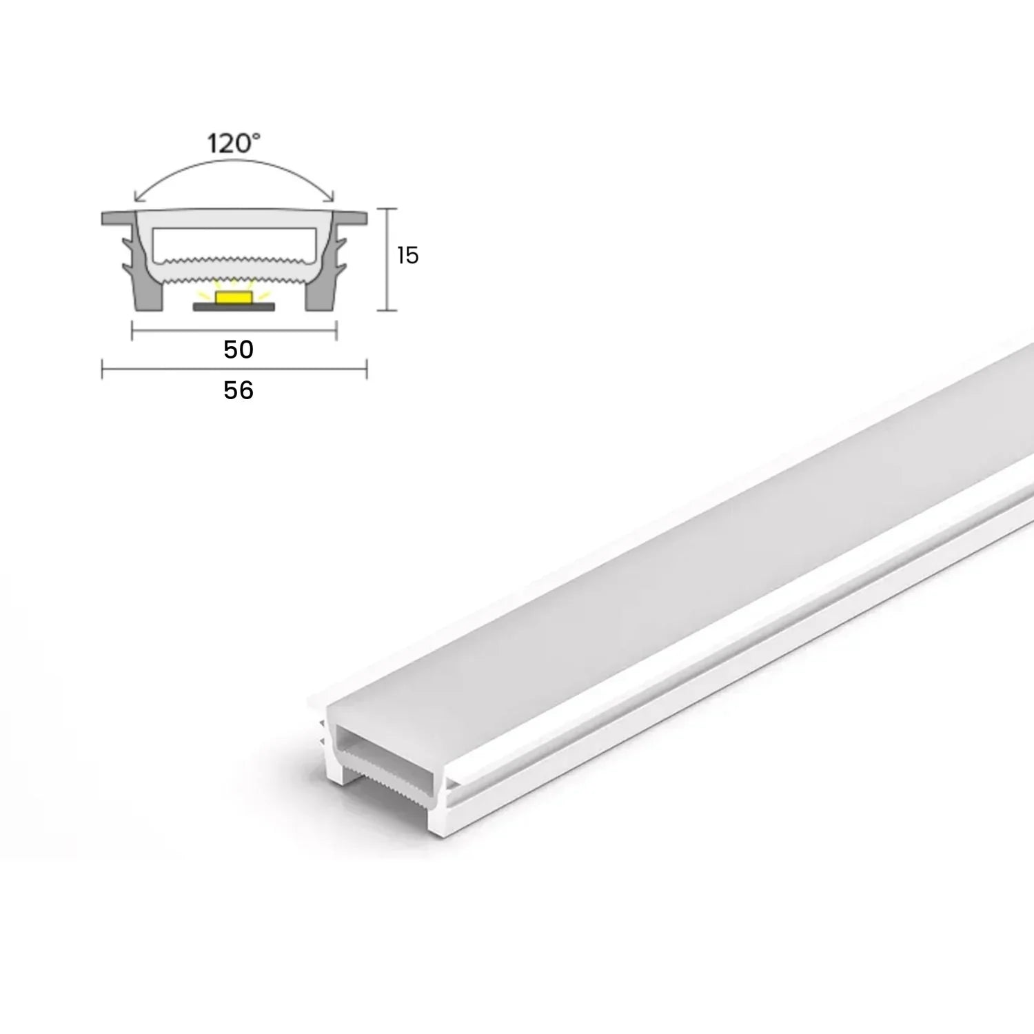 LED Strip Silicone Neon Flex Profile Cover Body Flexible Bendable 50x15mm