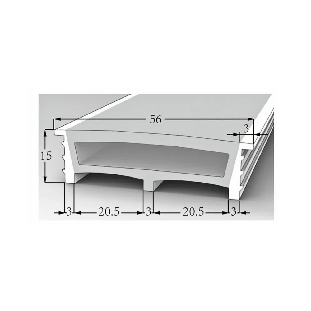 LED Strip Silicone Neon Flex Profile Cover Body Flexible Bendable 50x15mm