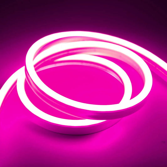 Pink LED Neon Flex DC 12V IP65 Waterproof 8x16mm 120 LEDs/M - ATOM LED