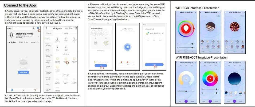 RGB Neon Flex 220V 240V 10x20mm IP65 WIFI App Control work with Alexa and Google