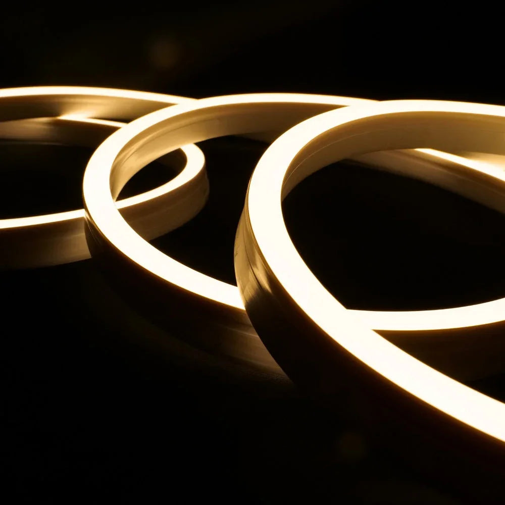 Extra Long Warm White Neon Flex 48V 10x20mm IP68 Waterproof 30m