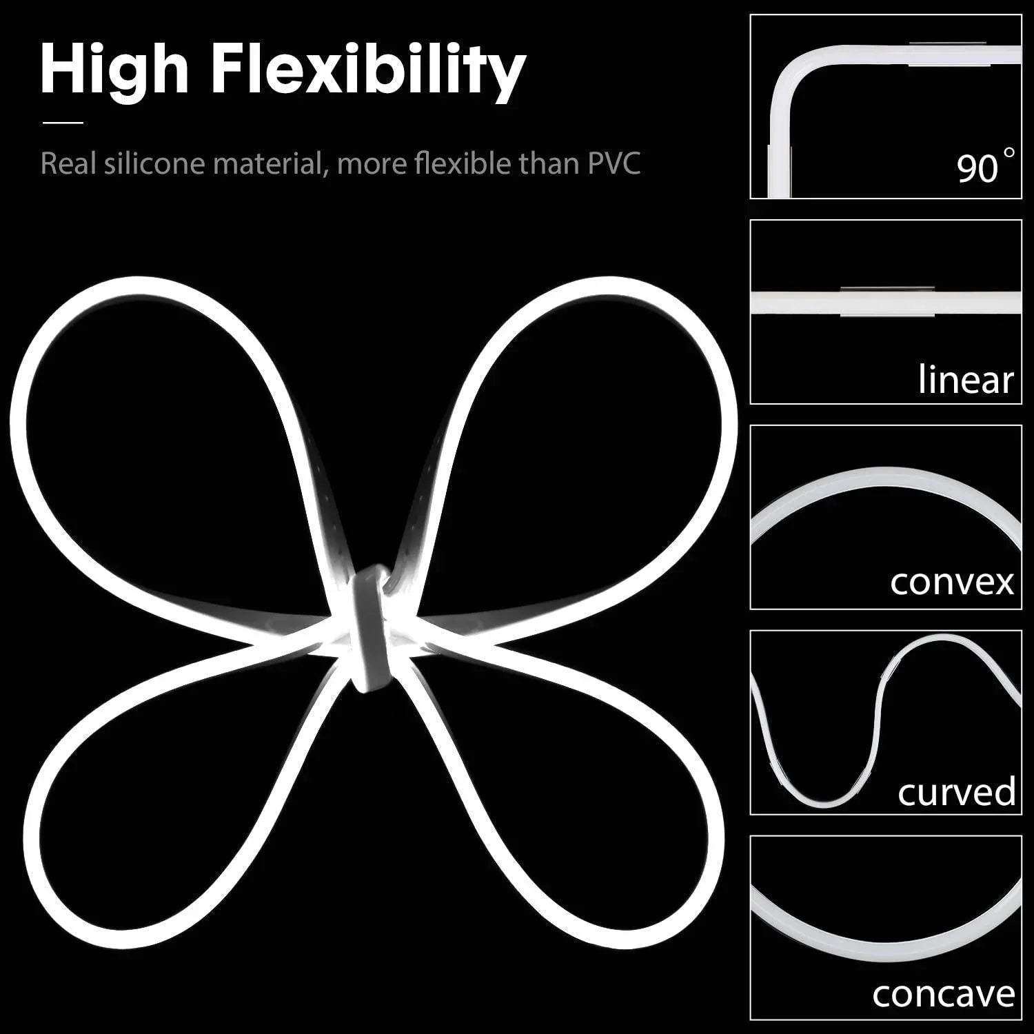 Mini Cool White Neon Flex 6000K 12V 6x12mm 120LEDs/m IP65 2.5cm Cut - ATOM LED