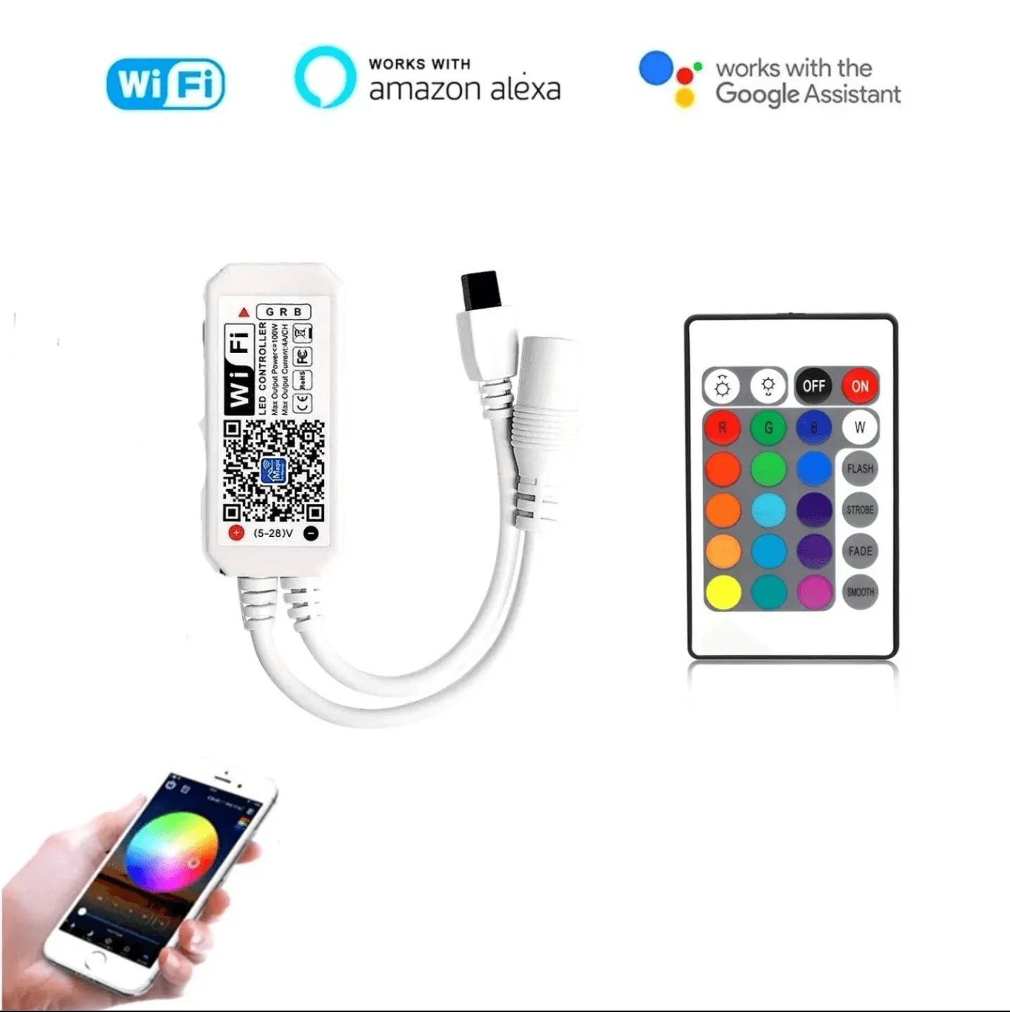 Smart WiFi IR Controller for RGB Led Strip Light with 21 Keys