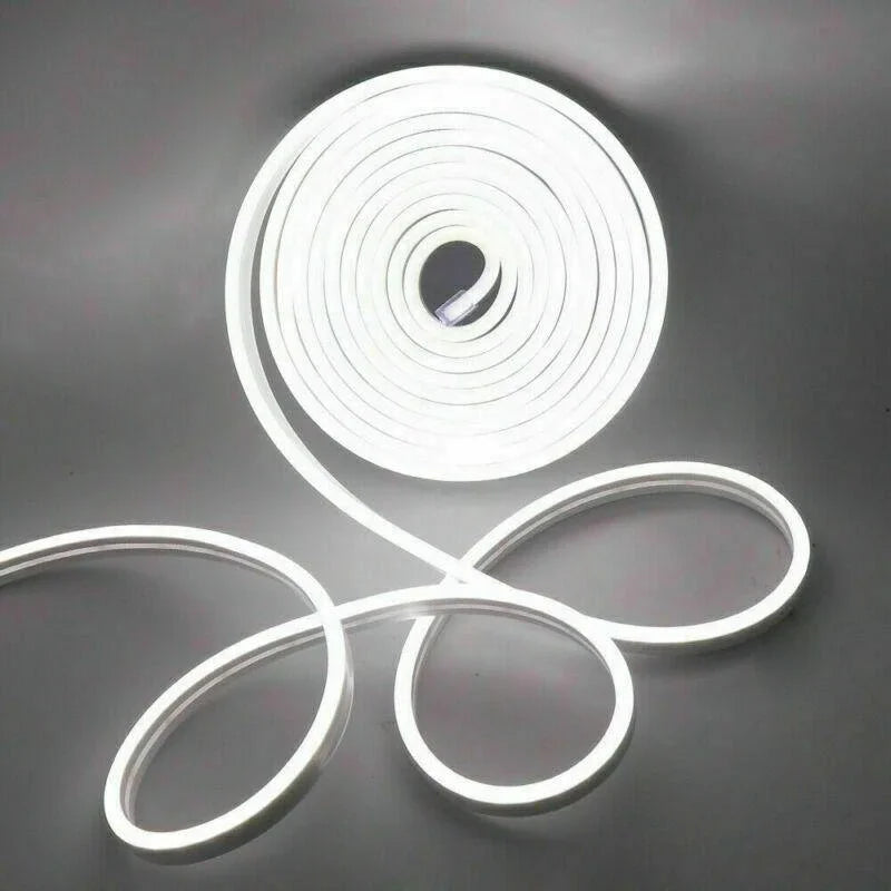 Mini Cool White Neon Flex 6000K 12V 6x12mm 120LEDs/m IP65 2.5cm Cut - ATOM LED