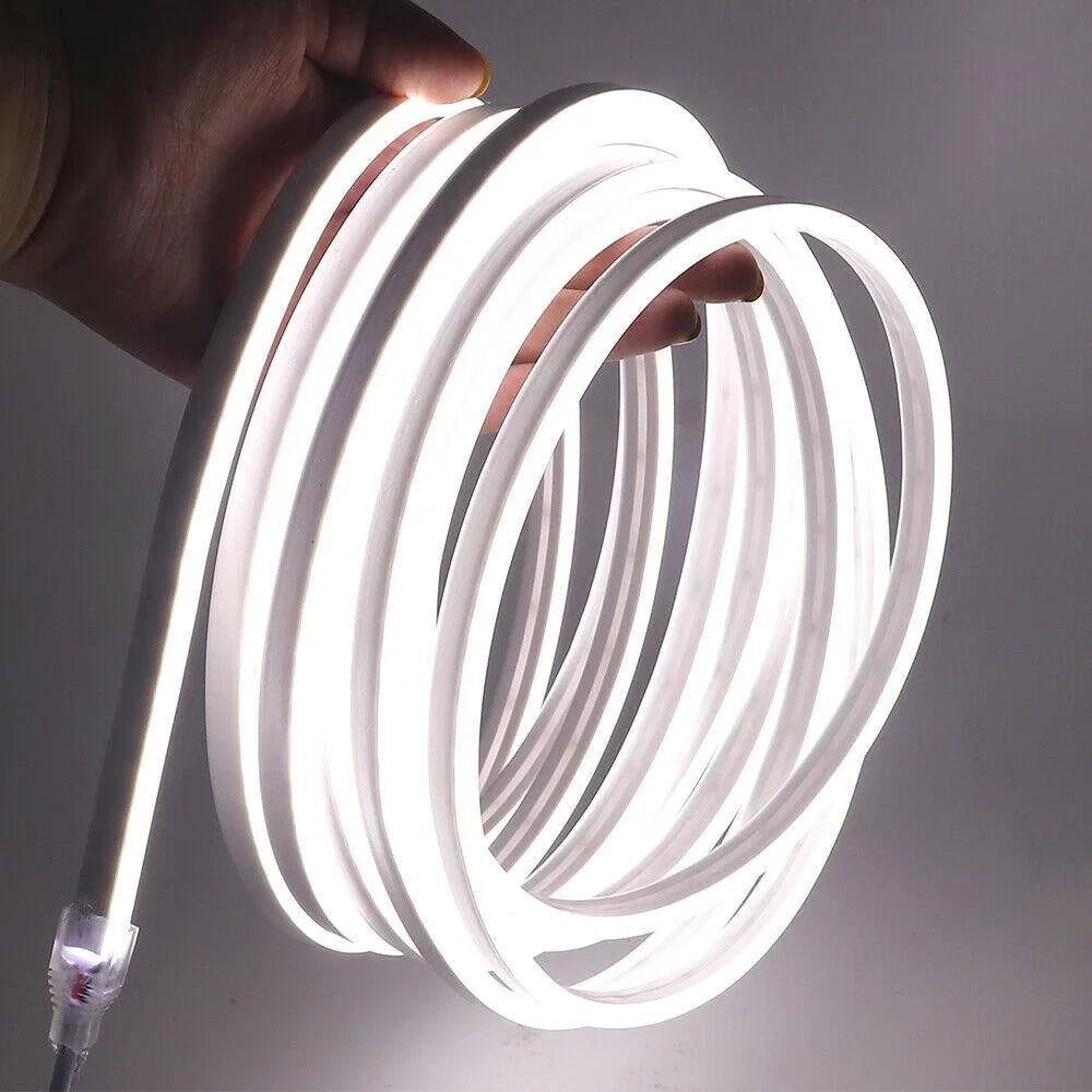 Mini Cool White Neon Flex 6000K 12V 6x12mm 120LEDs/m IP65 2.5cm Cut - ATOM LED