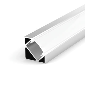 Aluminium corner LED profiles with opal diffusers, 16x16mm and 19x19mm