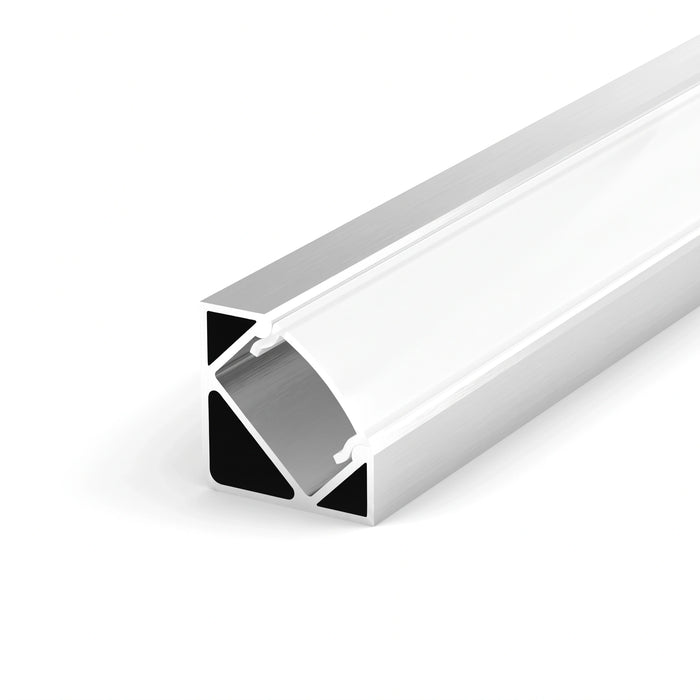 Aluminium corner LED profiles with opal diffusers, 16x16mm and 19x19mm