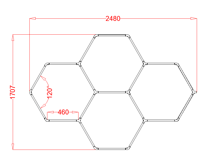 RGB Hexagrid LED Hexagon Ultrabright LED Multicolour Hex Lights - Four Hex Grid - ATOM LED
