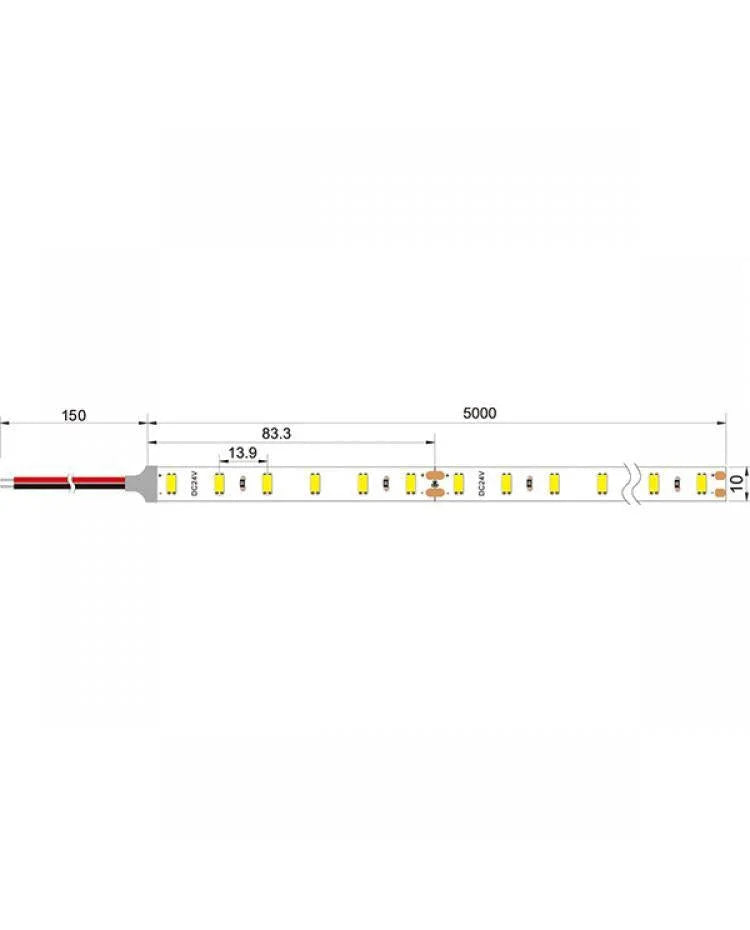 Blue LED Strip Light 12V 240 LEDs/m 1200 LEDs IP20 Non Waterproof 5 Metre Strip - ATOM LED
