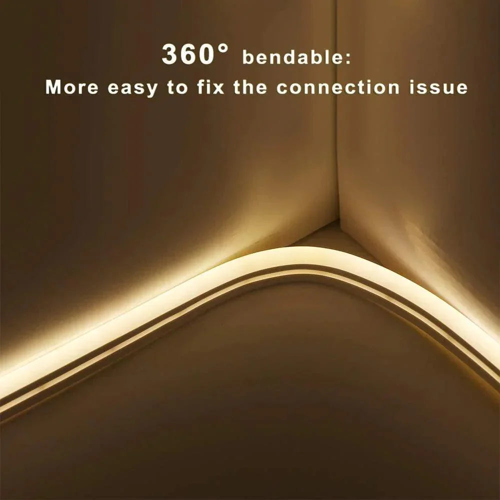 Warm White Neon Flex 3000K DC 12V IP65 Waterproof 8x16mm 120 LEDs/M - ATOM LED