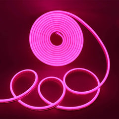 Pink Neon Flex 12V 6x12mm 120LEDs/m IP65 Waterproof 2.5cm Cut - ATOM LED