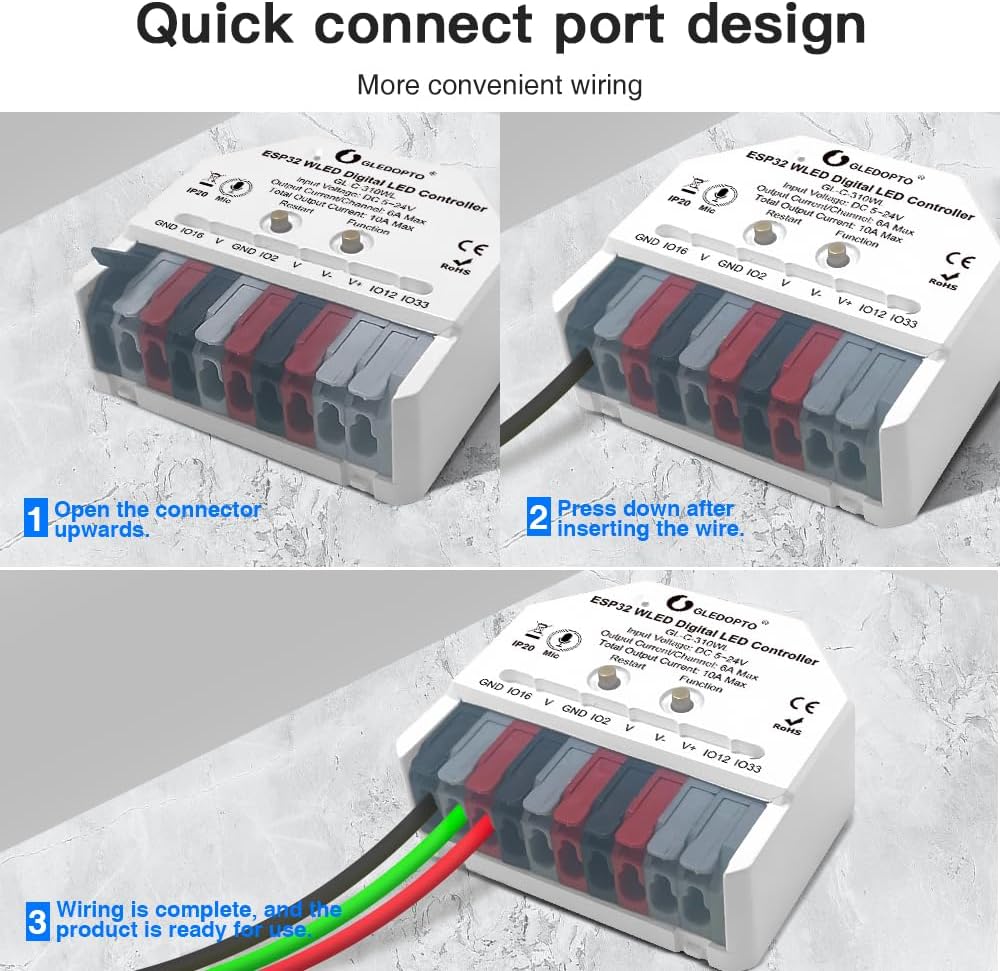 GLEDOPTO ESP32 Mini WLED Pixel Controller DIY Music GL-C-310WL