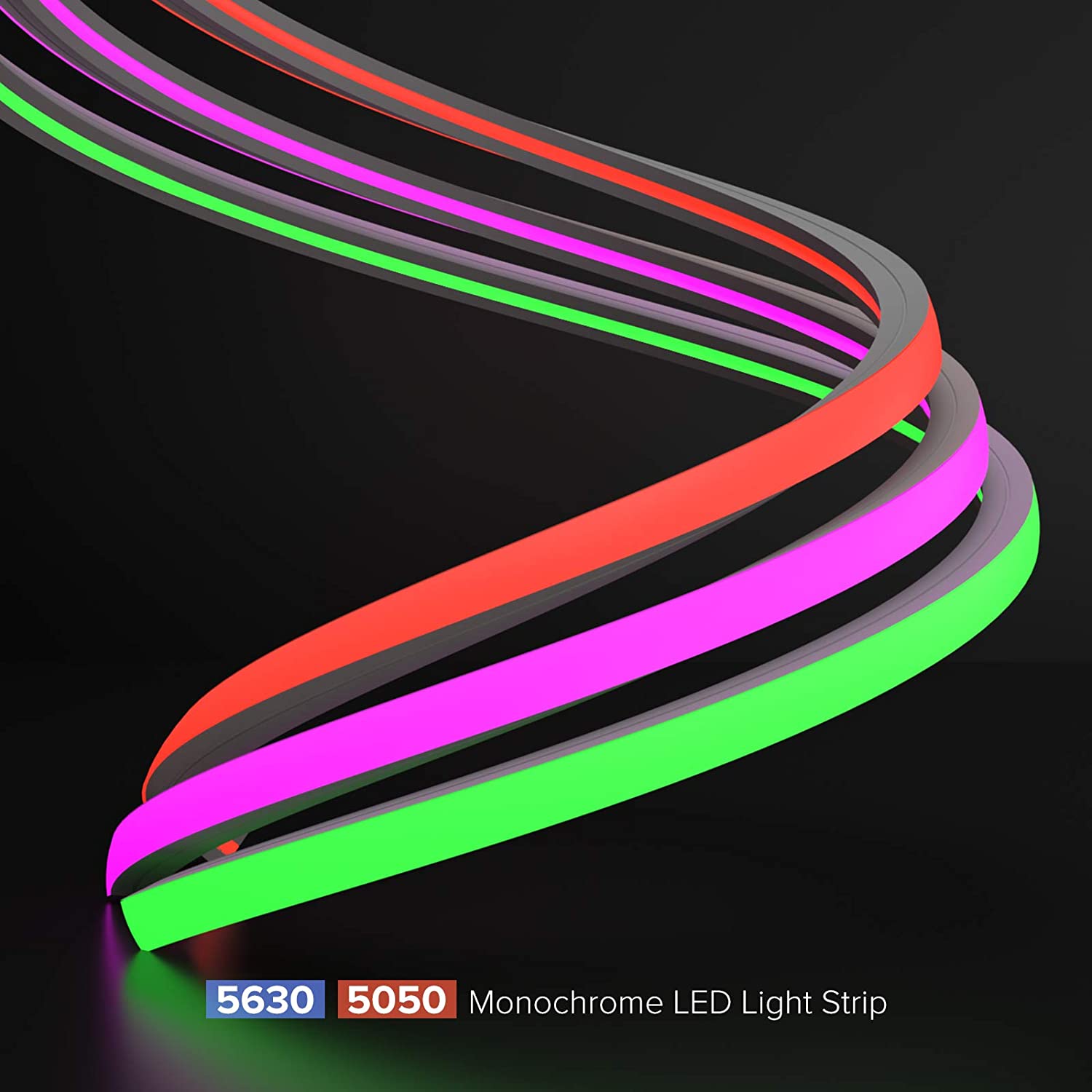 Black Silicone LED Neon Flex Tube Diffuser Body for LED Strip Light 5x13mm - ATOM LED
