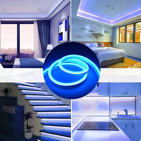 Blue Neon Flex DC12V IP65 8x16mm 120 LEDs/M IP65 Waterproof- ATOM LED