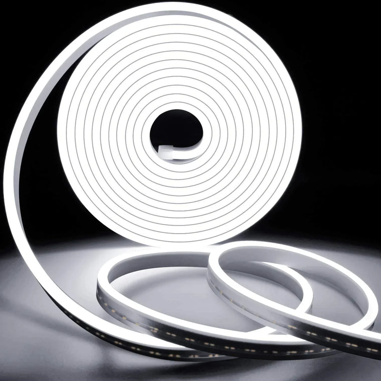 Cool White Neon Flex 6000K DC 12V IP65 Waterproof 8x16mm 120 LEDs/M Only - ATOM LED