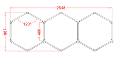 RGB Hexagrid LED Hexagon Ultrabright LED Multicolour Hex Lights - Three Hex Grid - ATOM LED