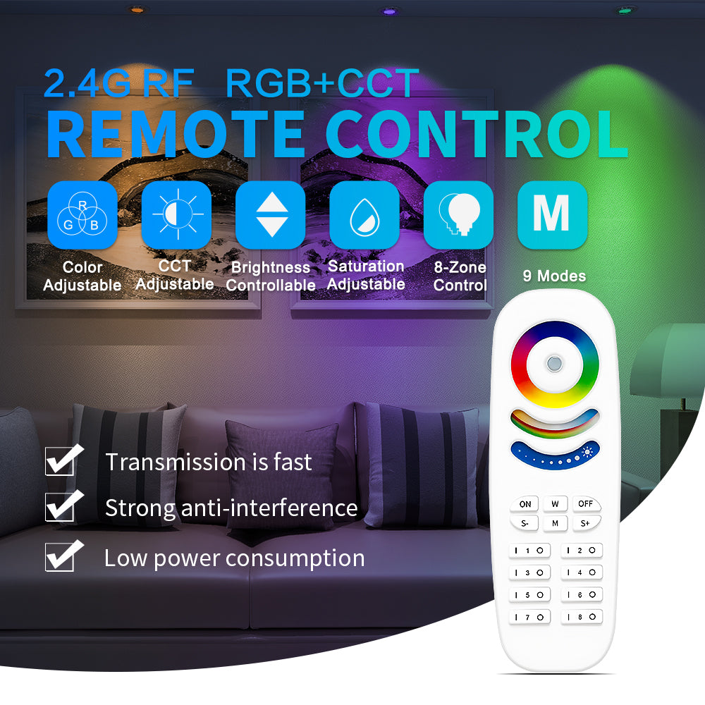 GLEDOPTO 8 Group RGB+CCT Remote Control GL-RC-009
