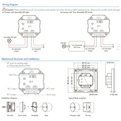 AC Triac Glass Touch Panel Dimmer S1-T