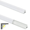 White aluminium corner profile 16x16mm two angle view