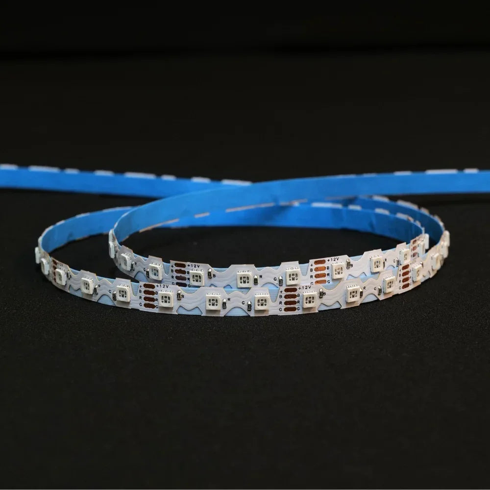 Bendable S-Shape RGB LED Strip 3835 Zig Zag IP20 Waterproof 12V 90 LEDs/m 8mm