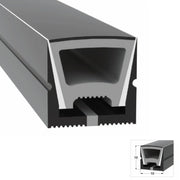 Black Silicone LED Neon Flex Tube Diffuser Body for LED Strip Light 16x16mm - ATOM LED