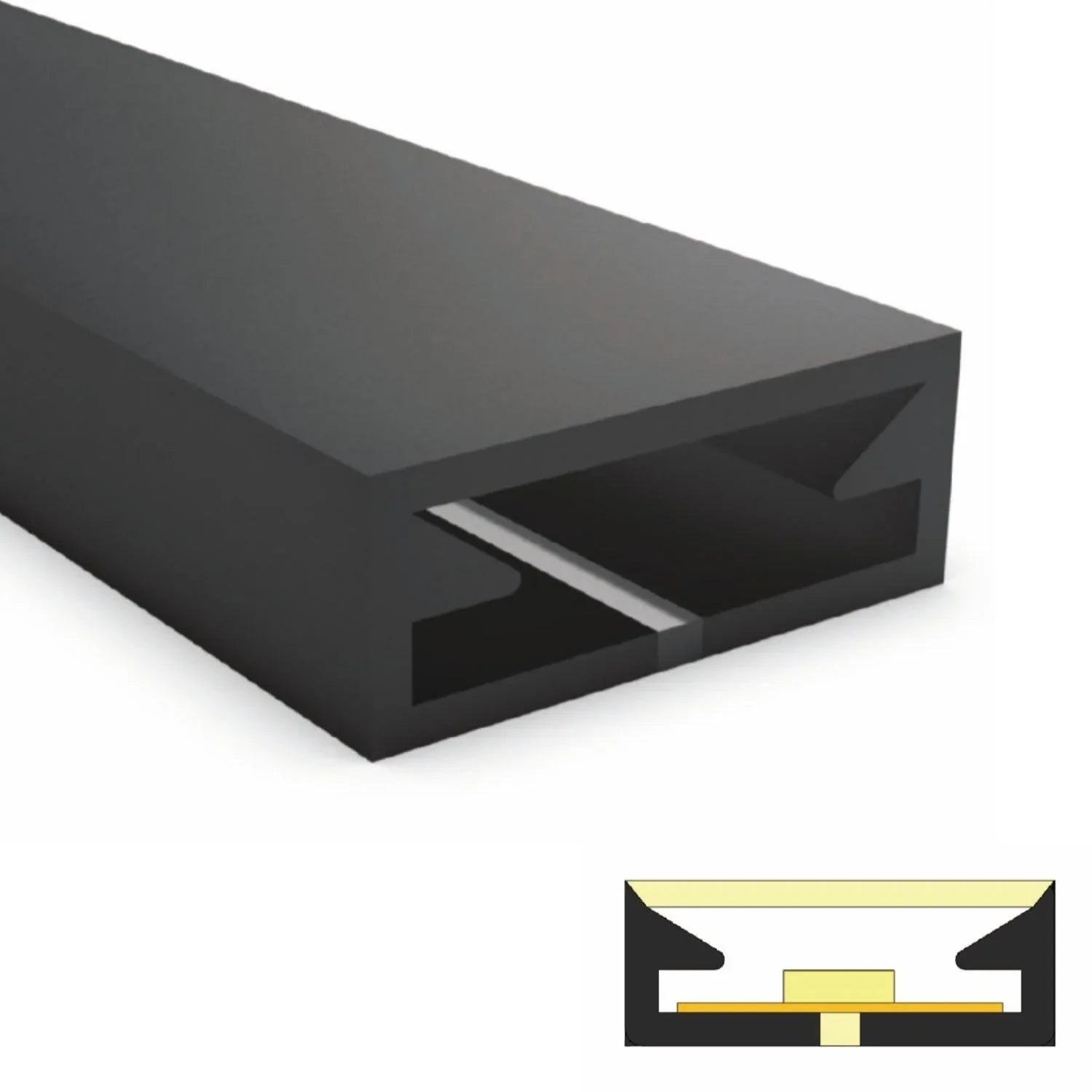Black Silicone LED Neon Flex Tube Diffuser Body for LED Strip Light 5x13mm - ATOM LED