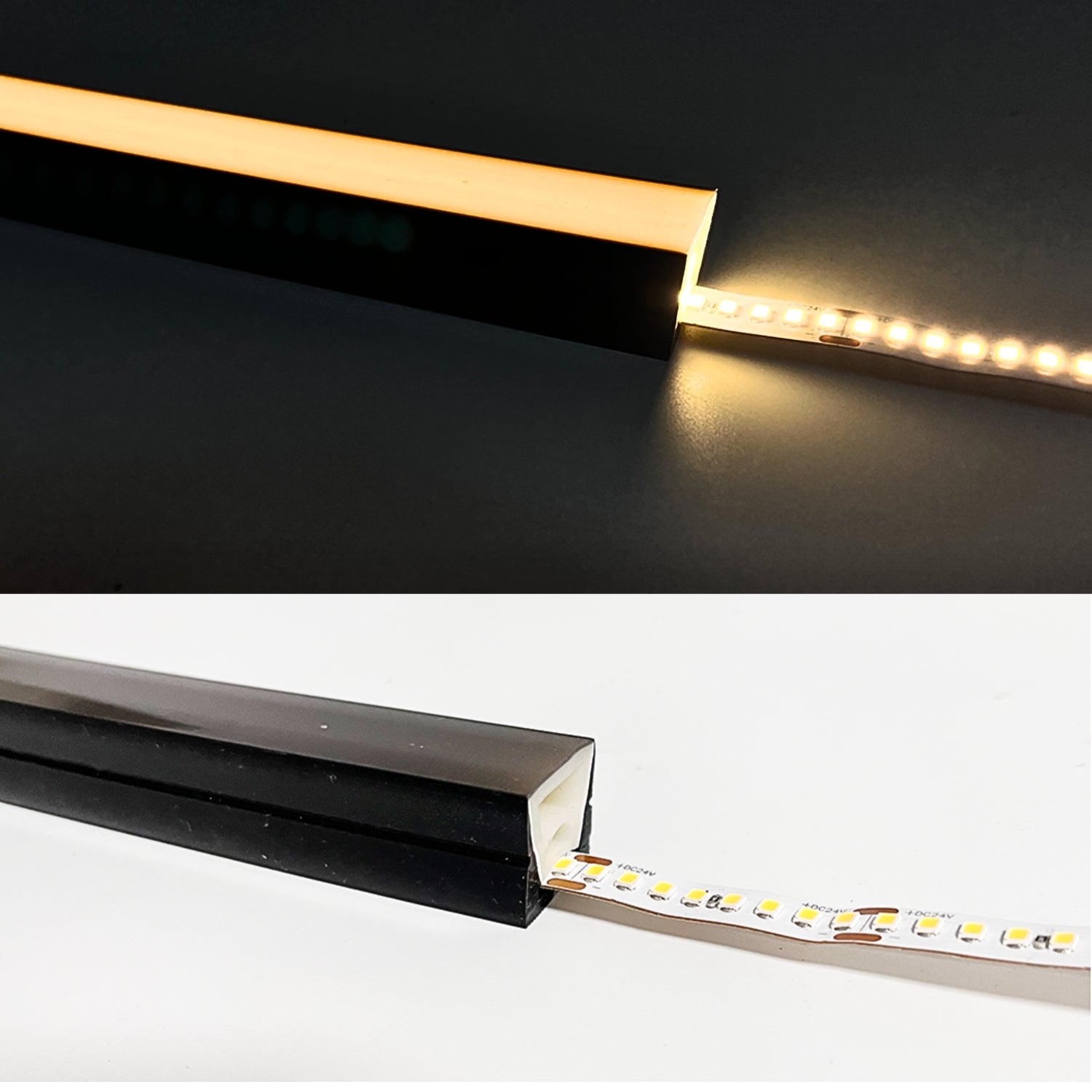 Black Silicone LED Neon Flex Tube Diffuser Body for LED Strip Light 5x13mm - ATOM LED