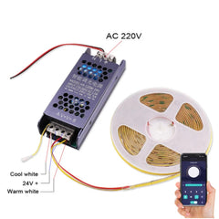CCT LED Strip Dimmable Power Supply 24V Transformer with Dimmer 120W 450W LED Driver Bluetooth APP Control WW+CW - ATOM LED