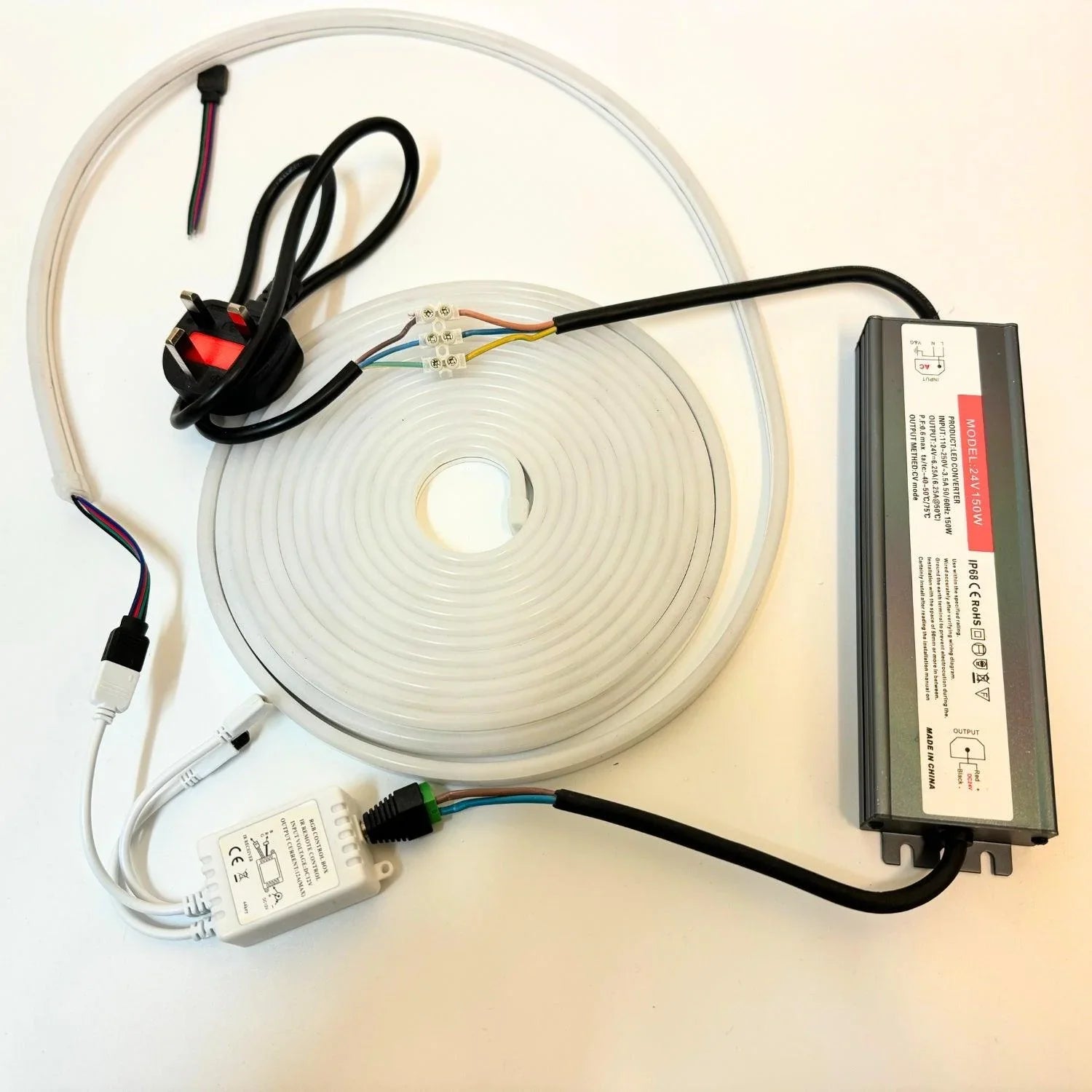 Mini RGB Neon Flex 24V 6x12mm IP65 Waterproof with WIFI Control App works with Alexa & Google Home 10 Metre Kit - ATOM LED