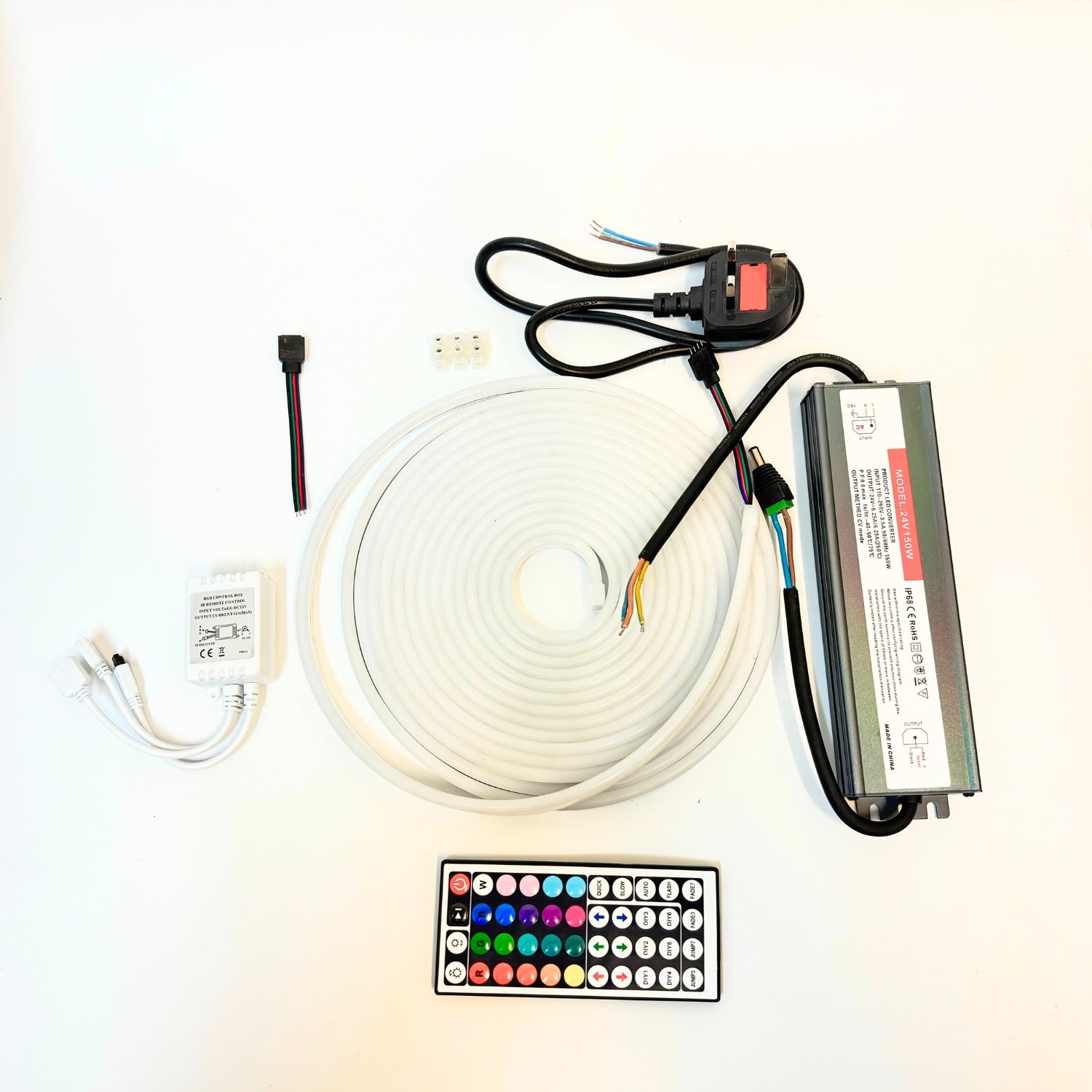 Mini RGB Neon Flex 24V 6x12mm IP65 Waterproof with WIFI Control App works with Alexa & Google Home 10 Metre Kit - ATOM LED