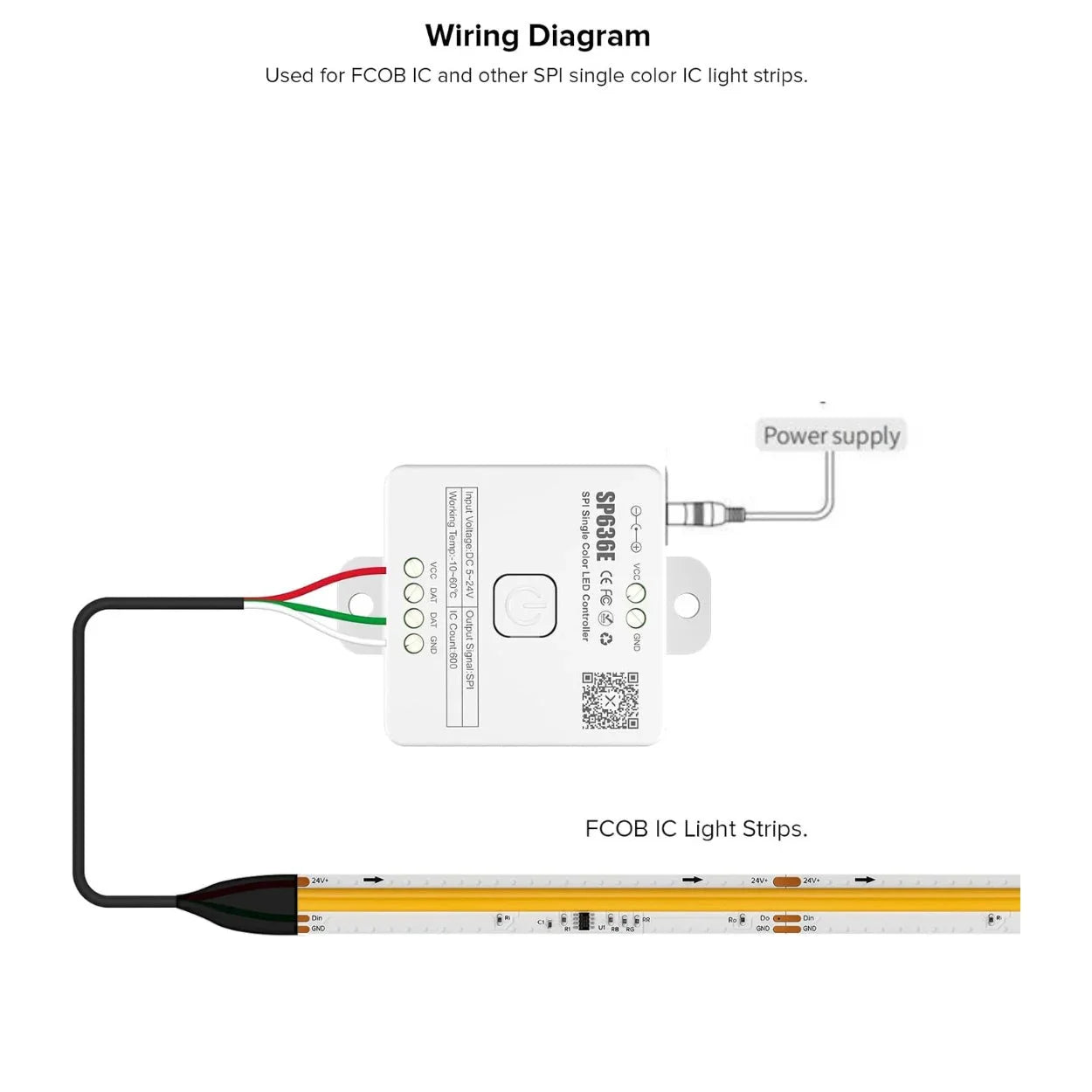 Remote for SP636E DC5-24V Addressable LED Strip Controller