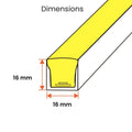 Natural White Neon Flex 4000K 16x16mm 220V 240V Top Bend IP65 10cm Cut with UK Plug - ATOM LED