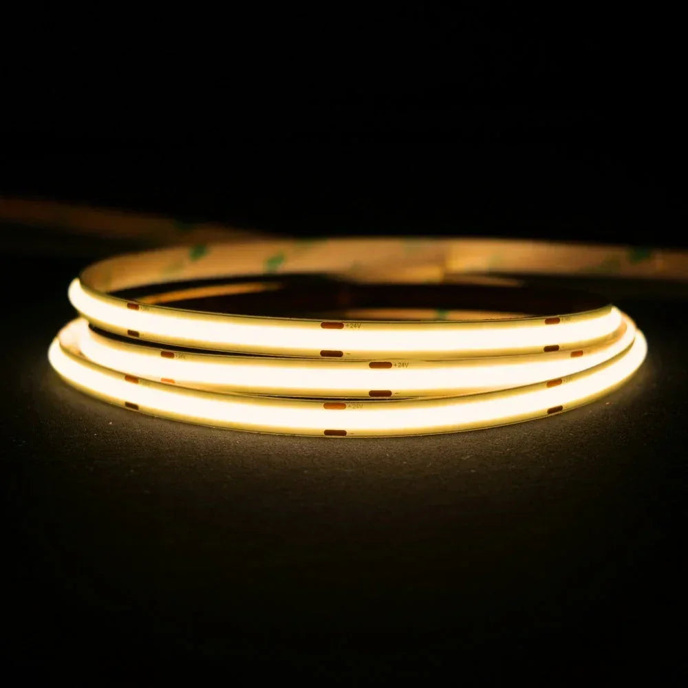Extra Long Warm White 3000K COB LED Strip 48V 480LEDs/m IP20 30 metre