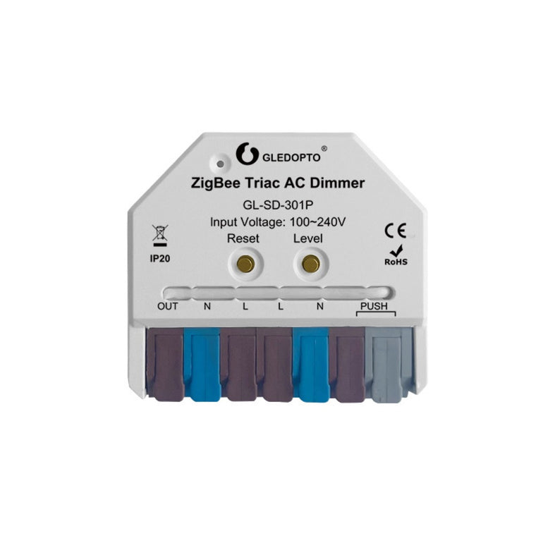 GLEDOPTO ZigBee AC Triac In-Wall Dimmer Control Box with Button GL-SD-301P — ATOM LED