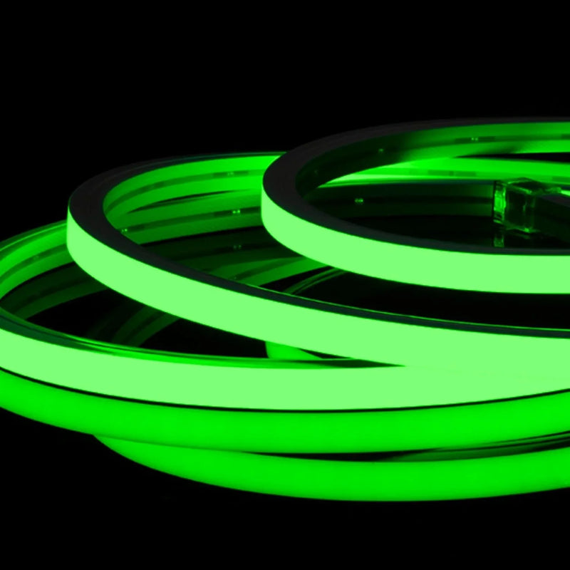 Green LED Neon Flex 220V 240V Flat Shape Top Bending 20cm Cutting IP65 with UK Plug - ATOM LED