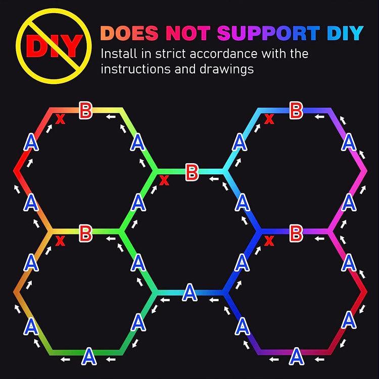 RGB Hexagrid LED Hexagon Ultrabright LED Multicolour Hex Lights - Five Hex Grid - ATOM LED
