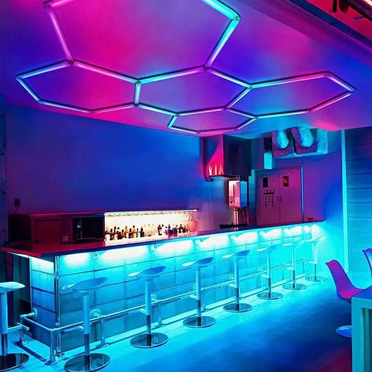 RGB Hexagrid LED Hexagon Ultrabright LED Multicolour Hex Lights - Five Hex Grid - ATOM LED