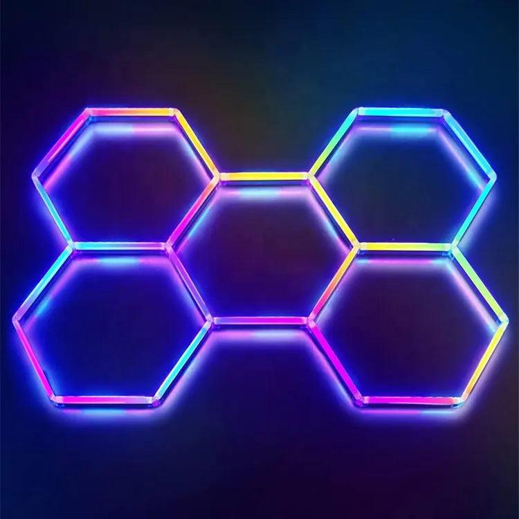 RGB Hexagrid LED Hexagon Ultrabright LED Multicolour Hex Lights - Five Hex Grid - ATOM LED