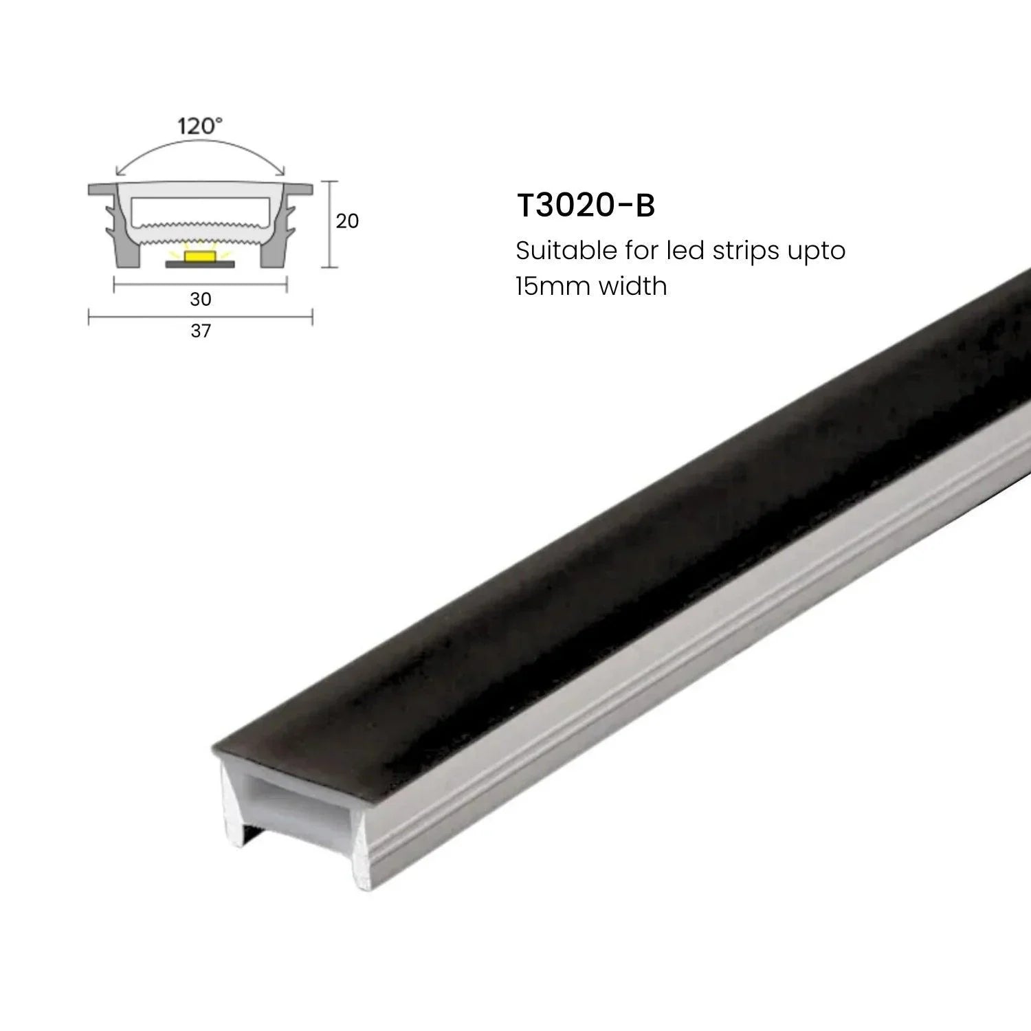 LED Strip Black Silicone Neon Flex Profile Cover Body Flexible Bendable