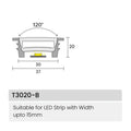 LED Strip Black Silicone Neon Flex Profile Cover Body Flexible Bendable 30x20mm — ATOM LED