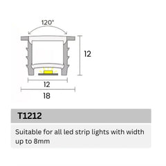 LED Strip Silicone Neon Flex Profile Cover Body Flexible Bendable 12x12mm