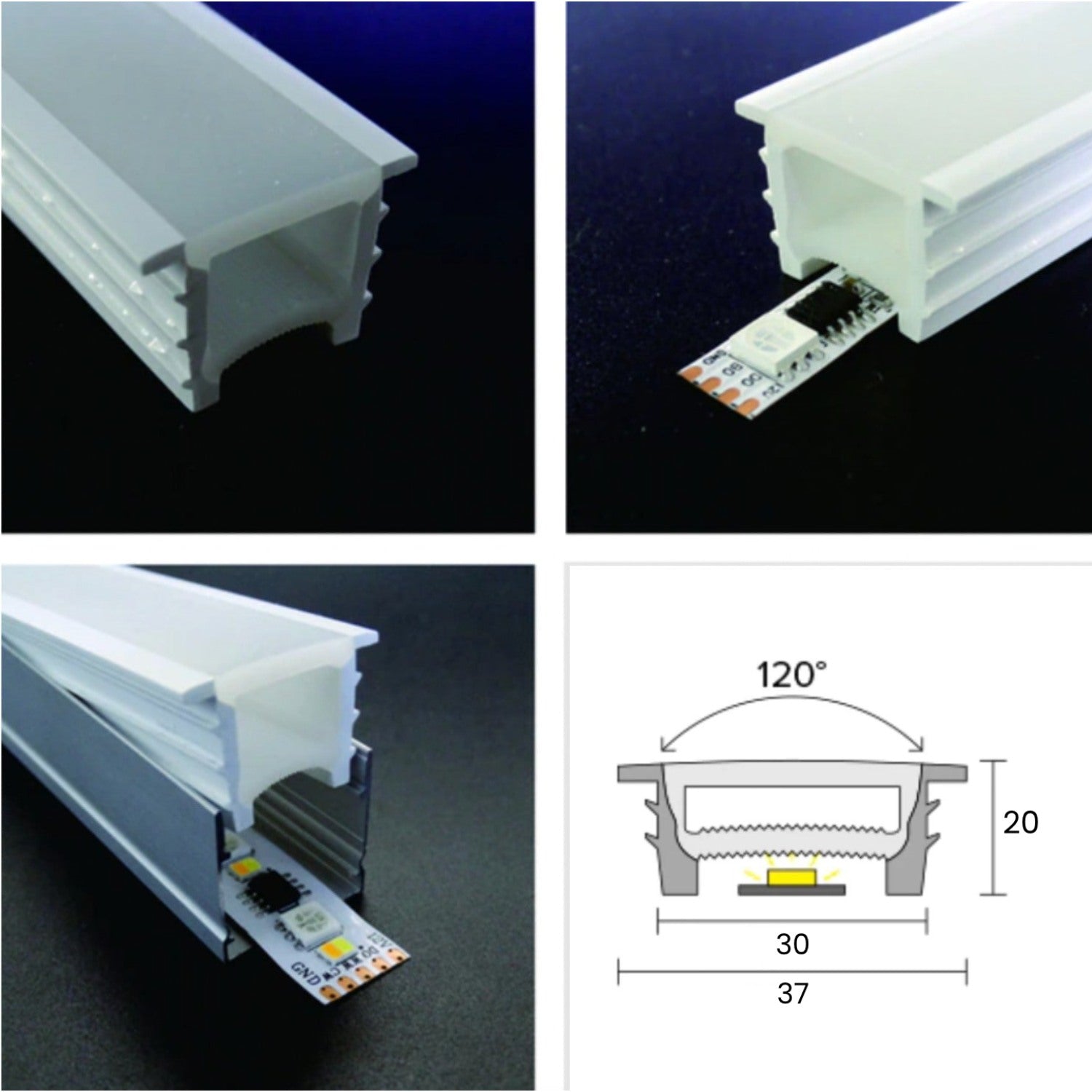 LED Strip Silicone Neon Flex Profile Cover Body Flexible Bendable