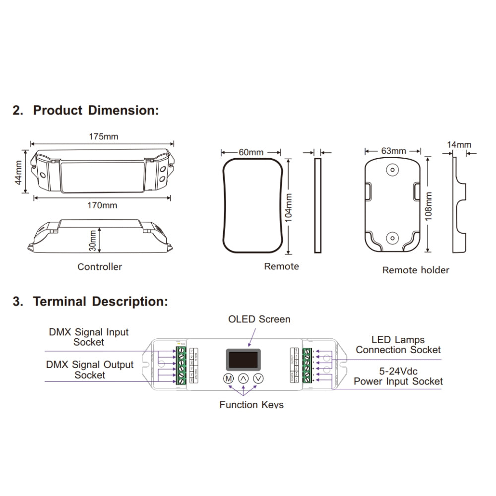 LTECH DMX-SPI-203 DC5-24V DMX512 SPI 1024 Digital Pixels IC Decoder Controller