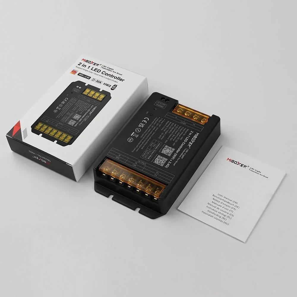 MiBoxer HW2 2 in 1 LED Controller (WiFi+2.4G) Output Max 30A 12V 48V