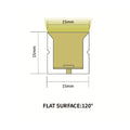 15x15mm Neon Flex cross-section dimensions and flat surface 120 degree drawing