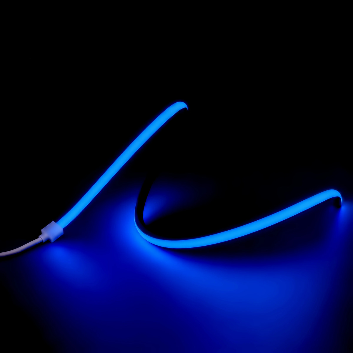 BLUE 15x15mm vertical bend LED Neon Flex - raised-wave colour illustration