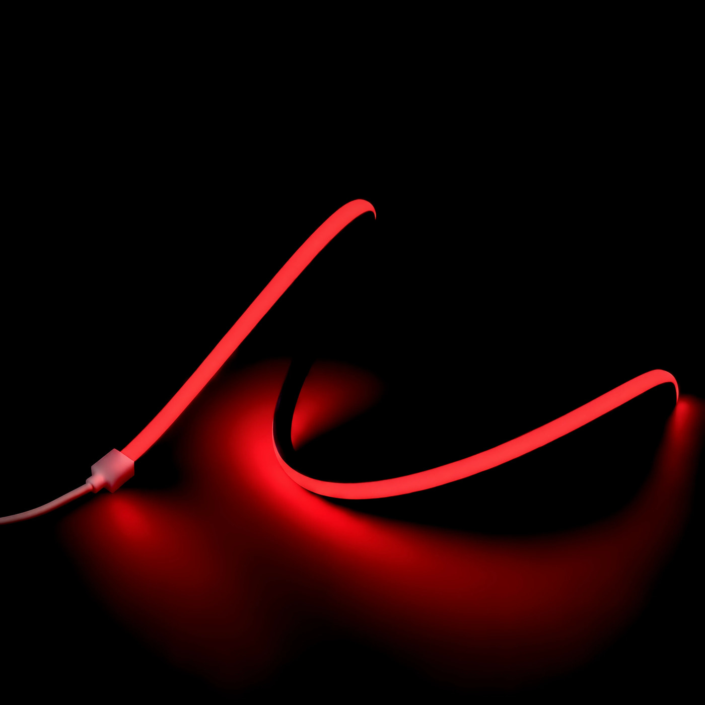 RED 15x15mm vertical bend LED Neon Flex - raised-wave colour illustration