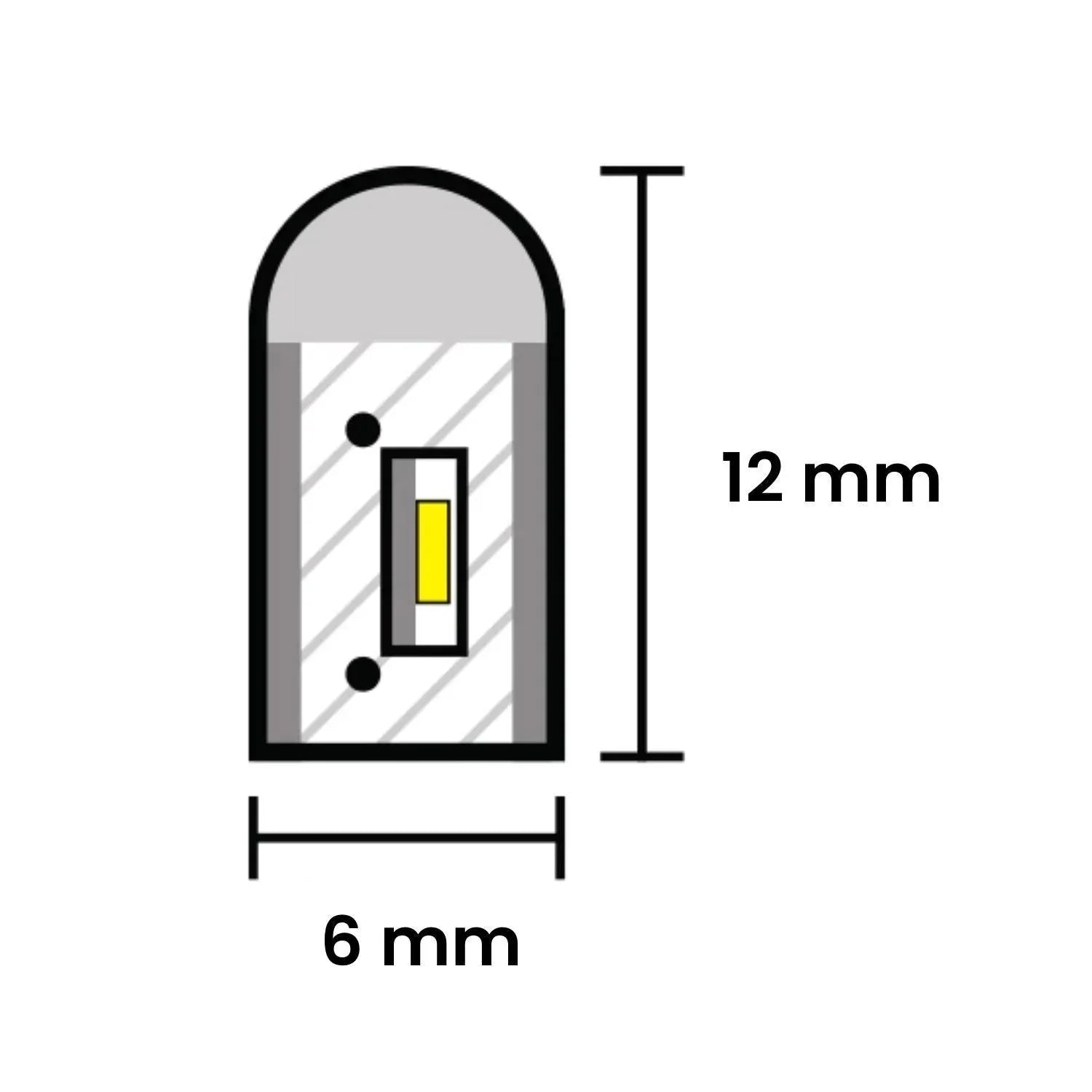Mini Orange LED Neon Flex 12V 6x12mm 120LED/m IP65 Waterproof 1cm Cut - ATOM LED