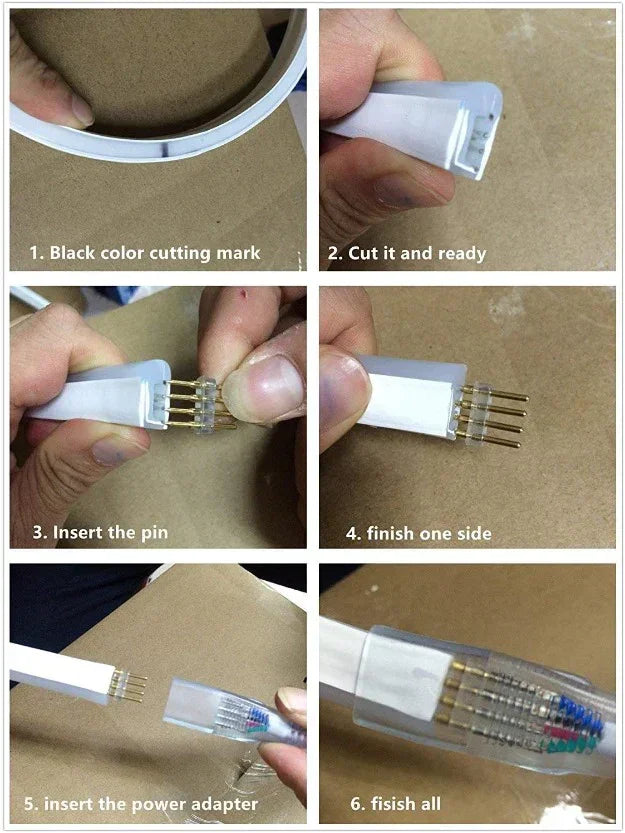 RGB LED Neon Flex 220V 240V 10x20mm IP65 Dimmable Bluetooth App Kit