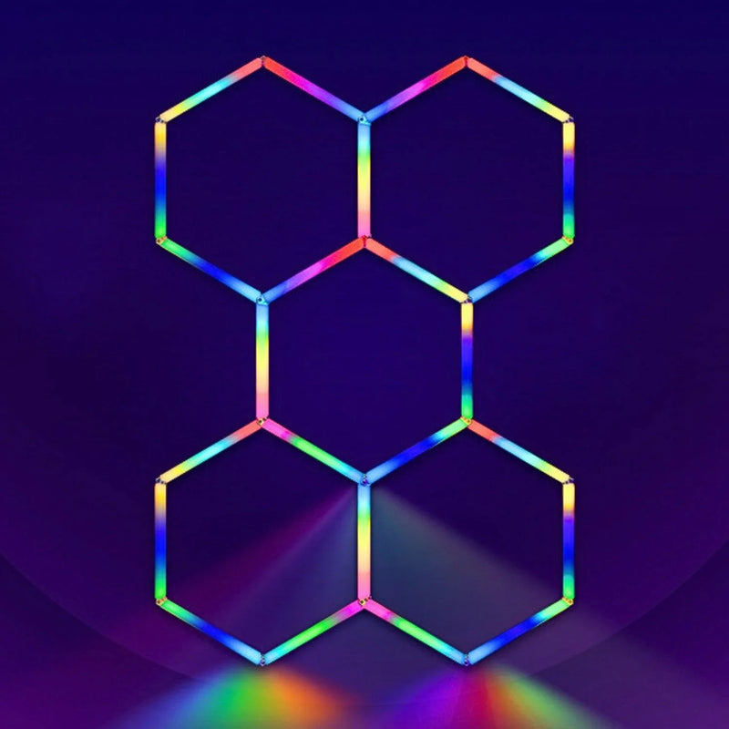 RGB Hexagrid LED Hexagon Ultrabright LED Multicolour Hex Lights - Five Hex Grid - ATOM LED